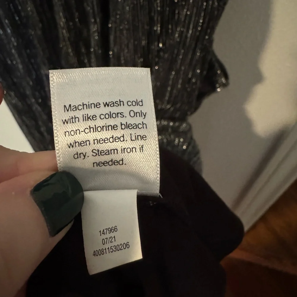 Nine West Black/Metallic Sleeveless Swing Dress XL - Picture 6 of 7